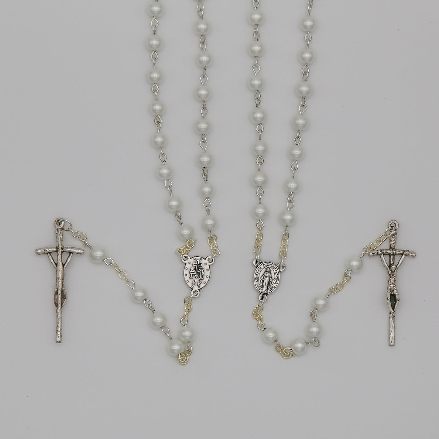 St. John Paul II Miraculous Medal Pearl Rosary